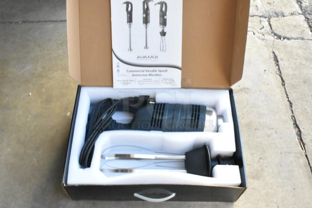 AvaMix 928IBHD18 18" heavy-duty immersion blender, brand new, variable speed, 1 1/4 hp, 120 volts, in original packaging.