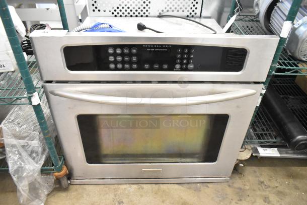 Frigidaire PLEB30S90CB stainless steel electric oven. Professional Series, controls visible, used condition. 120/208-240V.