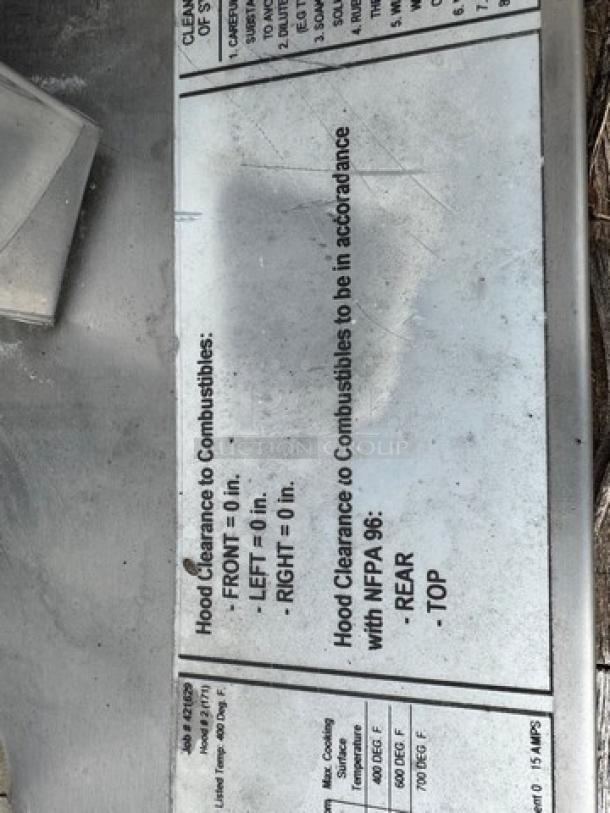 Captive-Aire Systems 4824 NDI 66" commercial island exhaust hood with return air filters, features hood clearance details.