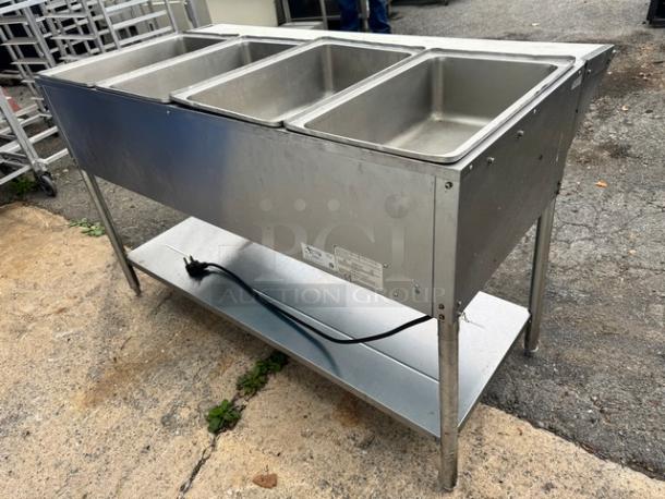 Avantco 4 Bay Steam Table, Model 177STE4SA, stainless steel, tested and working, includes power cord, 120V.
