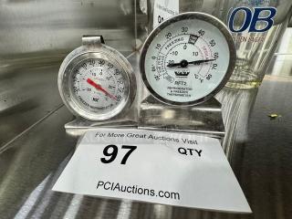 Lot of 2 Refrigerator and Freezer Thermometer ALL ONE MONEY - Item #1214761