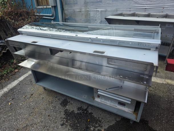 Duke SUB-CP-TC60M Subway Sandwich Condiment Prep Table. 60" stainless steel, needs new plug. 120 V, 1 PH, 60 Hz, 7.9 A.