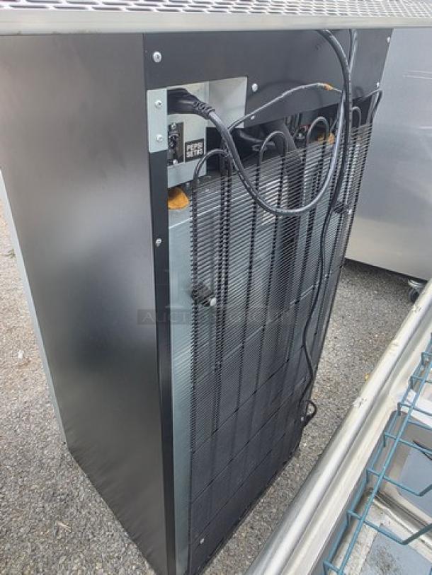 CTB120 Countertop Cooler in black, showcases rear cooling coils and power cord, indicating commercial-grade durability.