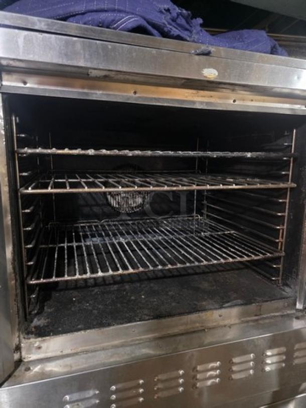 Blodgett SH1G-AA double stack natural gas convection oven, on casters, stainless steel, used condition.