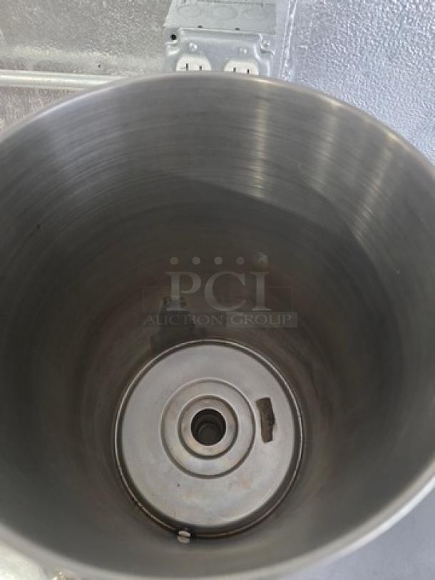 Alfa CM-110 coffee maker interior, stainless steel, clean condition, showing brewing chamber with central heating element.