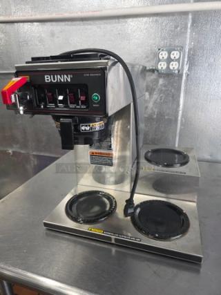 Bunn 12950.0212 CWTF15 Automatic Coffee Brewer with 3 Warmers and a Hot Water Faucet - 120V - Item #1216088