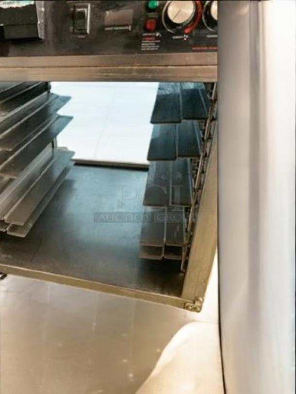 Hatco FSHC-6W2 Flav-R-Savor heated holding cabinet, superb condition, showcasing interior shelves and control panel.