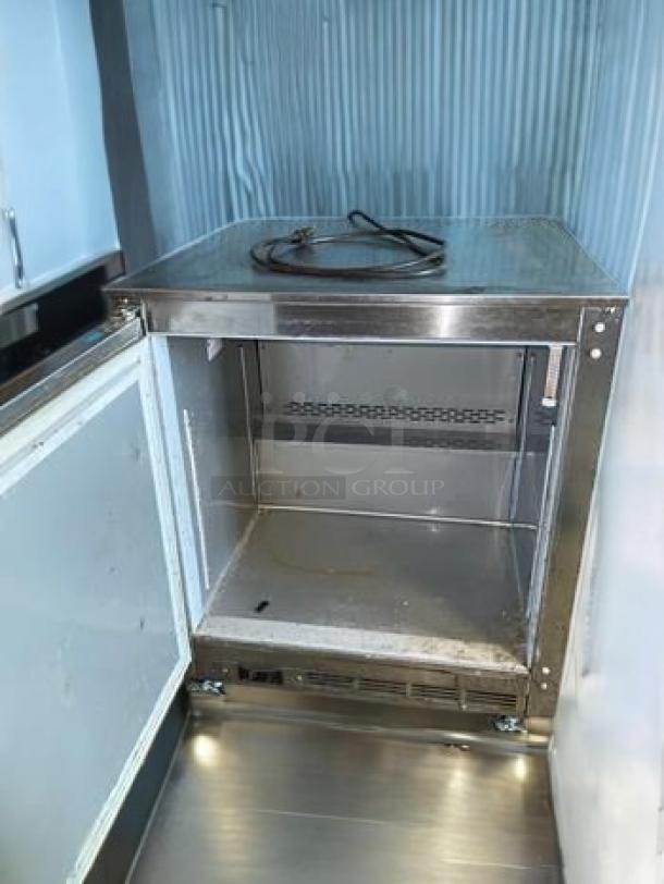 Beverage-Air UCF27AHC-24-104 undercounter freezer, single door, stainless steel, 115V, open view, fully tested.