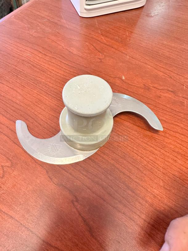 Like-new Robot Coupe Sabatier Double "S" Blade Assembly, stainless steel, fully tested and working, visible Sabatier marking.