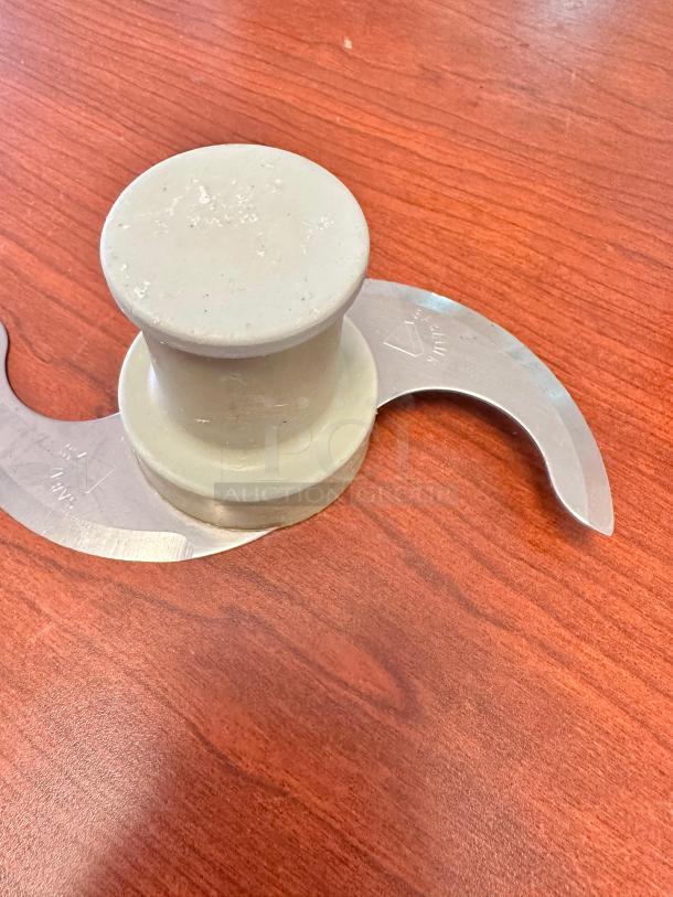 Robot Coupe Sabatier Double Blade Assembly in like-new condition, stainless steel, fully tested, with visible brand markings.