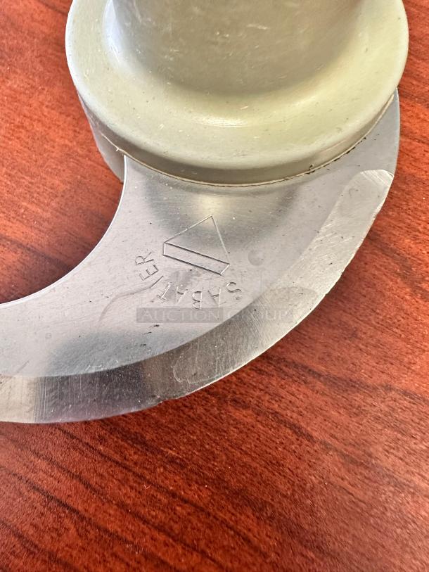 Like-new Robot Coupe Sabatier Double "S" Blade Assembly, stainless steel, marked with "Sabatier" logo, fully tested.