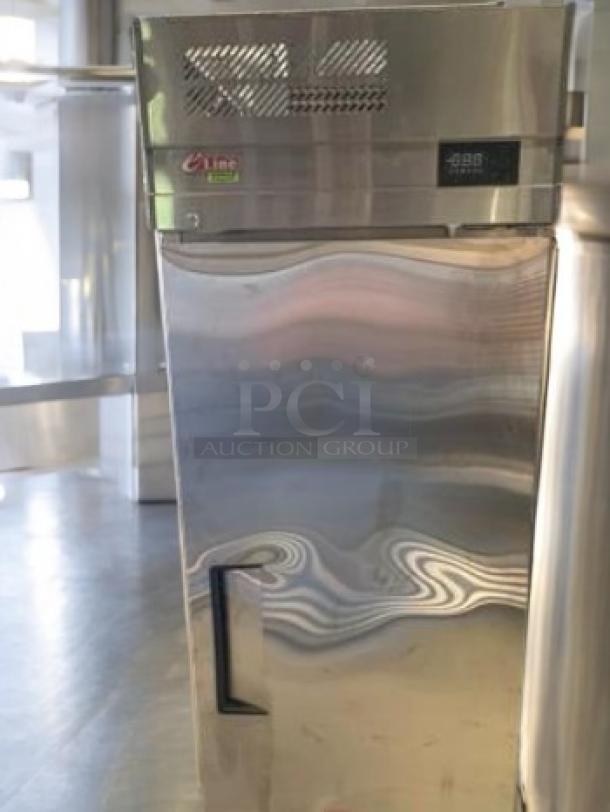 Turbo Air EF24-1-N-V single solid door upright freezer in pristine condition, stainless steel, 115V, tested and working.