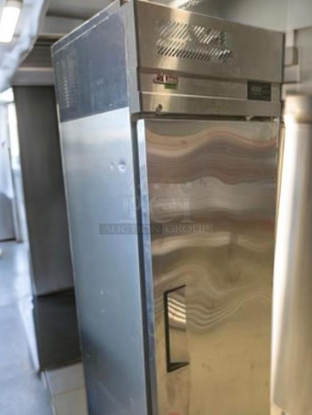 Pristine Turbo Air EF24-1-N-V single solid door upright freezer, 115V. Stainless steel, fully tested, excellent condition.