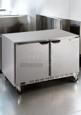 Outstanding condition Beverage-Air UCR48 2-door undercounter refrigerator, 115V, fully tested and working, commercial use.