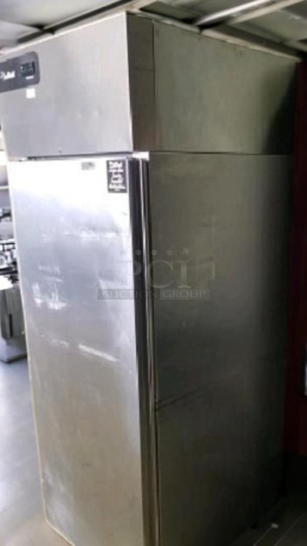 Delfield GBF1P-S-IJ single door upright freezer in prime condition, stainless steel, 115V, fully tested and working.