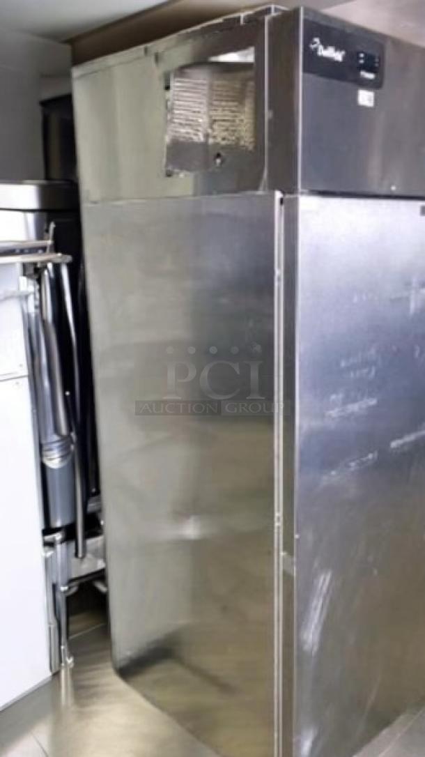 Delfield GBF1P-S-IJ single door upright freezer in stainless steel, prime condition, 115V, fully tested and working.