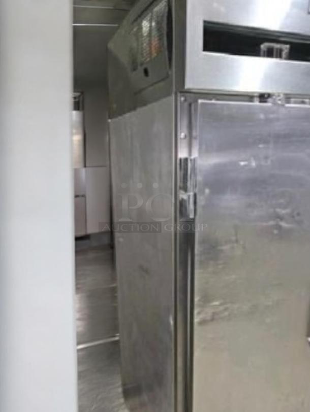 Superb condition Delfield 6125XL-S single door reach-in freezer, stainless steel, 115V, fully tested and working.