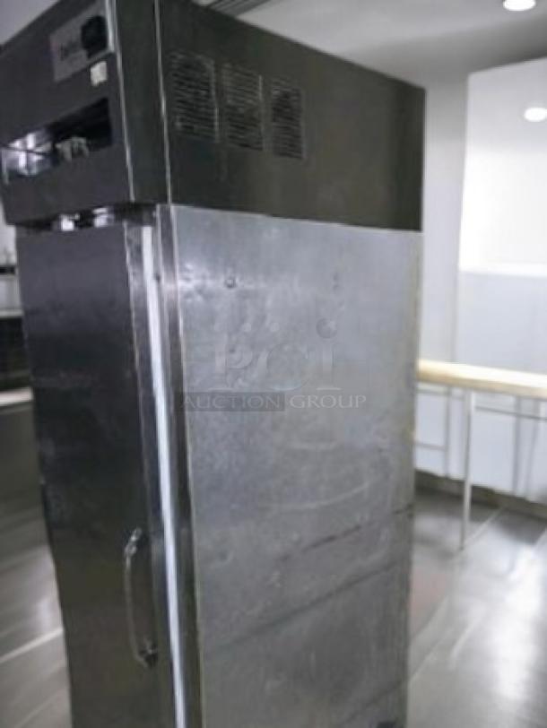 Delfield 6125XL-S single door reach-in freezer, in superb condition, showing stainless steel finish and control panel, 115V.