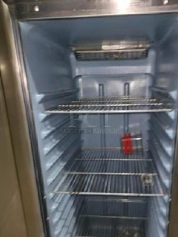 Delfield 6125XL-S single door reach-in freezer in superb condition. Features multiple shelves, 115V power, fully tested.