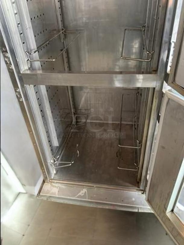 Cres Cor H-137-SUA-12D full-height insulated mobile heated cabinet, stainless steel, immaculate condition, fully tested.