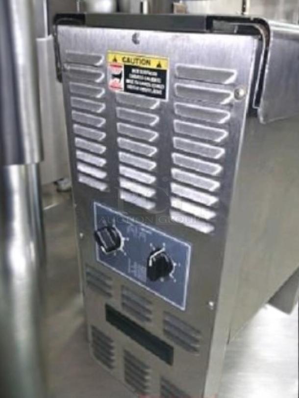 Pristine Antunes VCT-1000CV vertical contact toaster in stainless steel, fully tested, 208-240V, features control knobs.