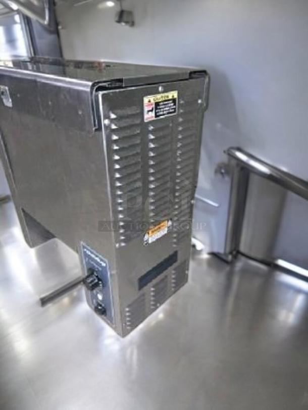 Pristine A.J. Antunes VCT-1000CV Vertical Contact Bun Toaster, 208-240V, fully tested, labeled with operation guide.