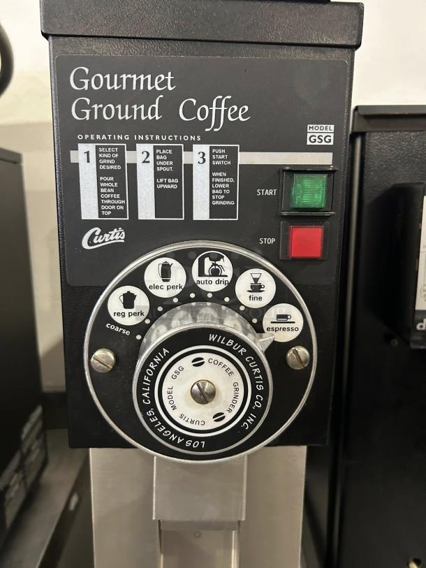 Curtis GSG-3BLK Automatic Coffee Grinder, excellent condition, with 2 1/2 lb hopper, digital display, tested and working, 120v.