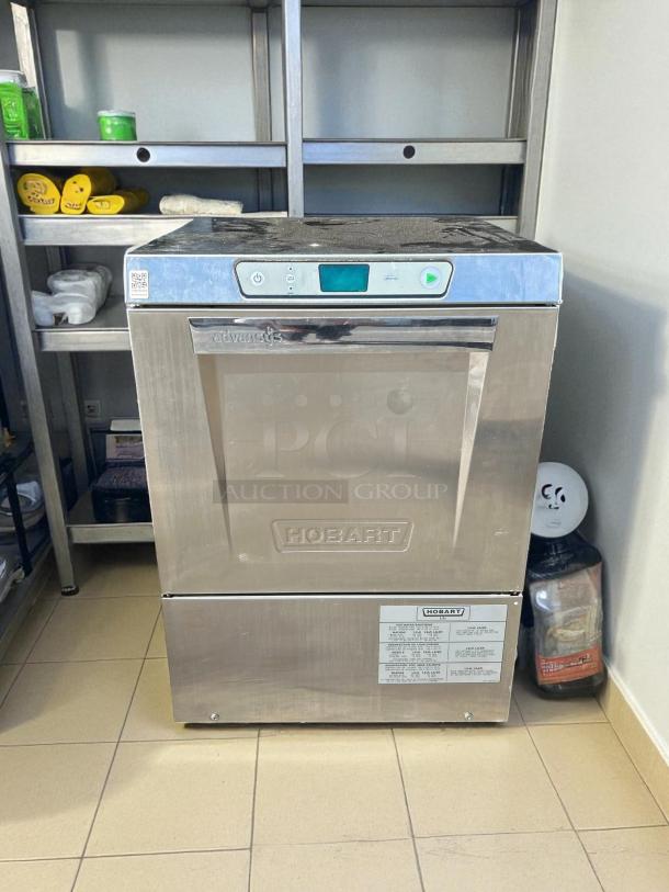 Hobart LXER-2 high temp dishwasher, stainless steel, undercounter model, tested, 30 racks/hr, 208-240v/1ph.
