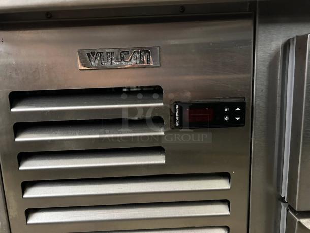 Vulcan VSC48 48" refrigerated chef base, stainless steel, digital controls, 2 drawers, tested, working condition.