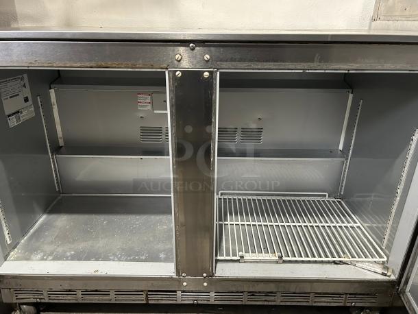 Beverage Air UCR48A 48" undercounter refrigerator, great condition, tested and working, interior shelving visible.