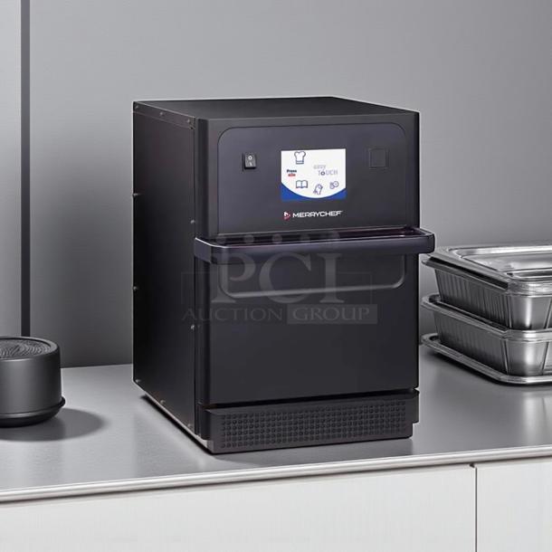 Merrychef eikon E1S high-speed countertop microwave convection oven, black, 208-240v/1ph, tested and working condition.