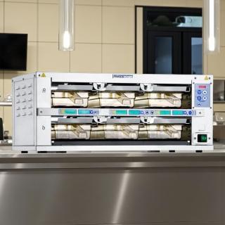 Prince Castle EHB23F2-GMS16 heated holding bin, 27-inch, 2-shelf, stainless steel, tested and working condition.