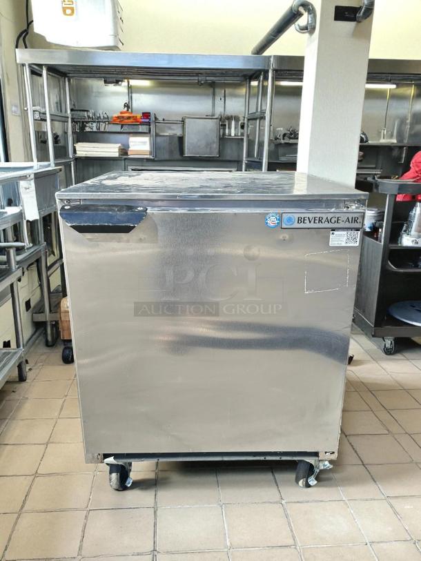 Beverage Air UCR27A 27" undercounter refrigerator, excellent condition, stainless steel, tested working, visible brand label.