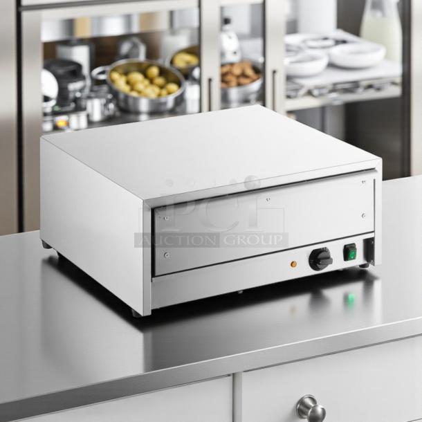 Avantco BW32M stainless steel hot dog bun warmer, 120V, 450W. In original packaging, semi-new condition.