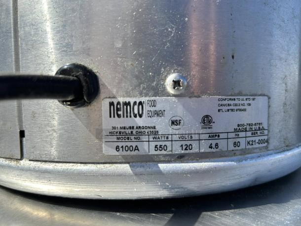 Nemco 6101A 11 Qt. Countertop Warmer, 120V, 750W, tested and working. Features NSF, ETL listed label with specs. Great condition.