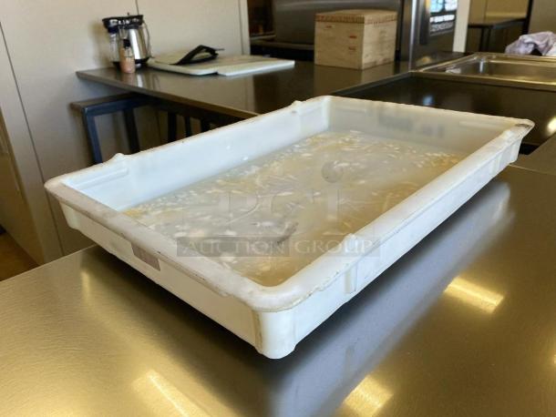 WRH Industries BB-1826 pizza/dough storage container in excellent condition, sturdy white plastic.