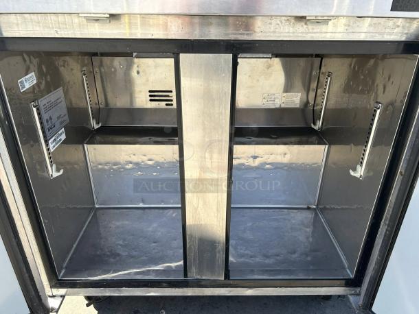 Turbo Air MUF-36-N undercounter freezer, 36 1/4" wide, dual sections and doors, 115v, stainless steel, tested and working.