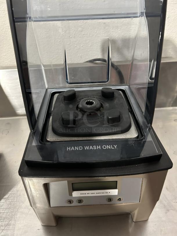 Vitamix 036019-ABAB The Quiet One 48oz. blender, on-counter model, 3 HP, in great condition with "HAND WASH ONLY" label.