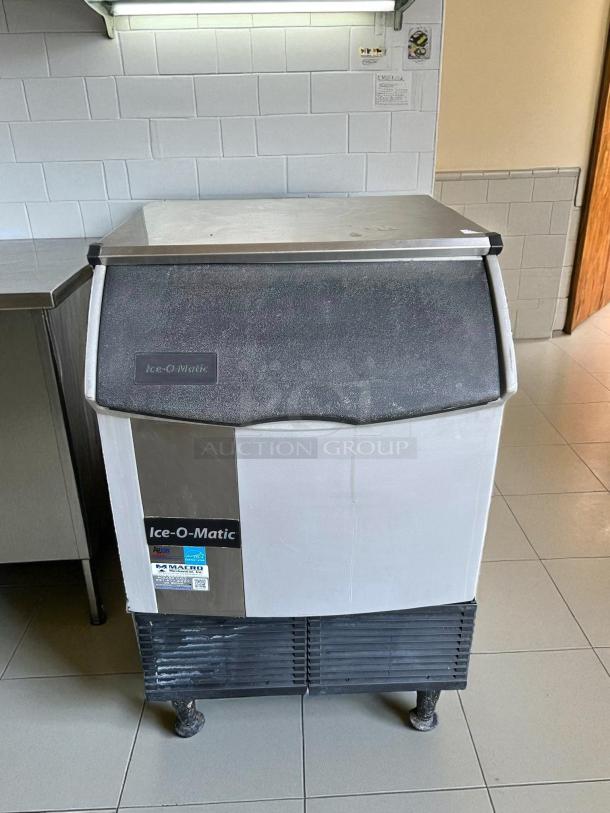 Ice-O-Matic ICEU220HA ice maker, cube-style, undercounter, good condition, tested and working, brand logo visible.