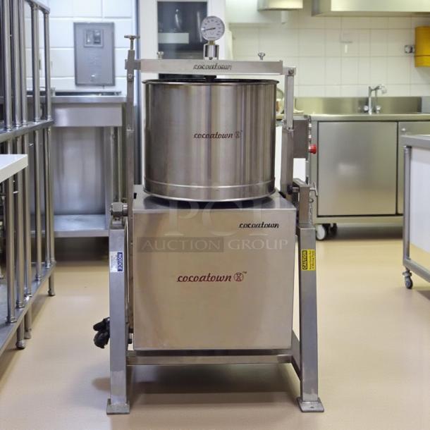 CocoaTown ECGC-65A-AV cacao grinder, 220V, outstanding condition, fully tested, stainless steel, heavy-duty construction.