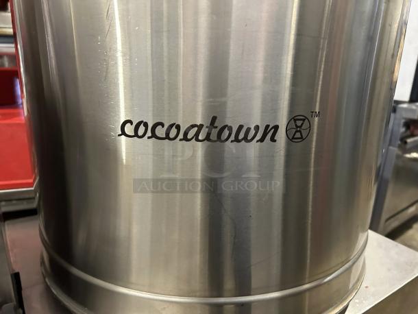 CocoaTown ECGC-65A-AV cacao grinder, stainless steel, 220V, outstanding condition, branded logo visible.