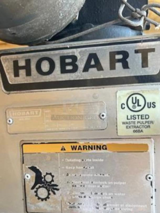 Hobart WPS-1260 Waste Pro Pulper/Extractor, superb condition, UL listed, 208/230V, tested and working, caution label visible.