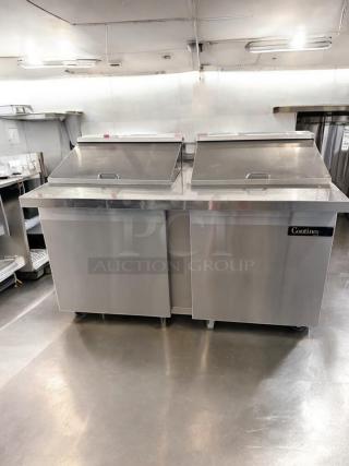 Continental SW60-24M 60" sandwich prep table refrigerator in excellent condition, stainless steel, tested and working.
