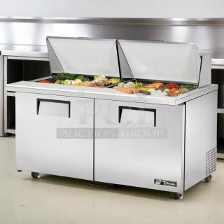 Excellent Condition - True TSSU-60-24M-B-ST-HC Mega-Top Solid Door Sandwich/Salad Unit with Hydrocarbon Refrigerant - Tested and Working! - Item #1214378