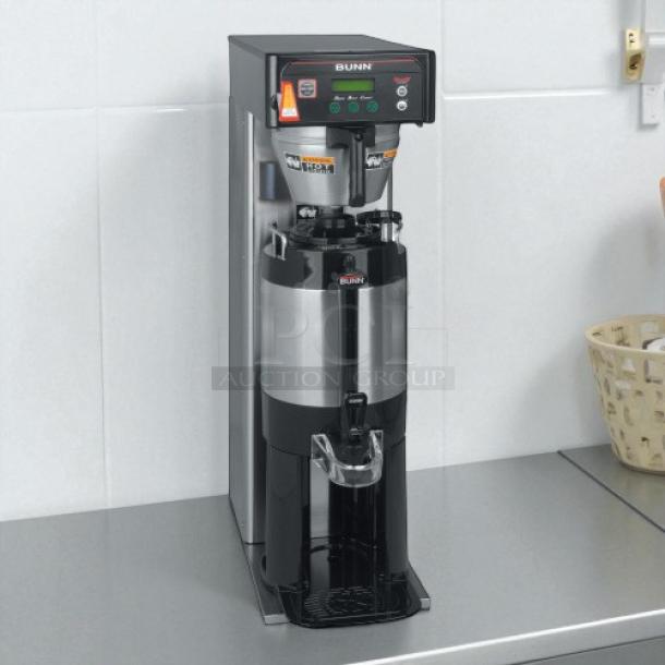Bunn 38700.0010 AXIOM-DV-APS Airpot Coffee Brewer, dual voltage, stainless steel, tested and working, great condition.