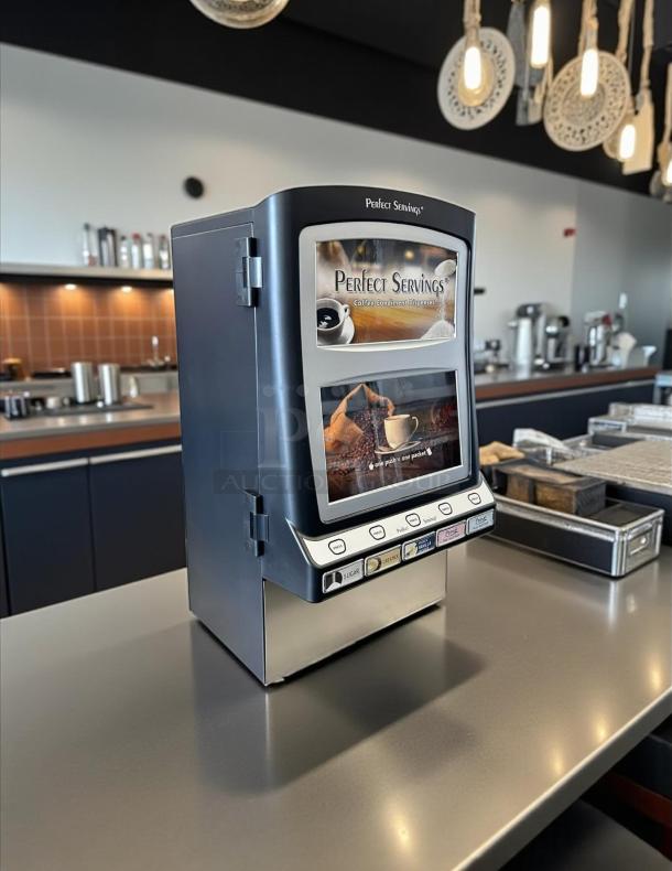 Perfect Servings powder dispenser, model UV-PSPD-5-AV-BL-CTL-B, brand new condition, 120V, fully functional.