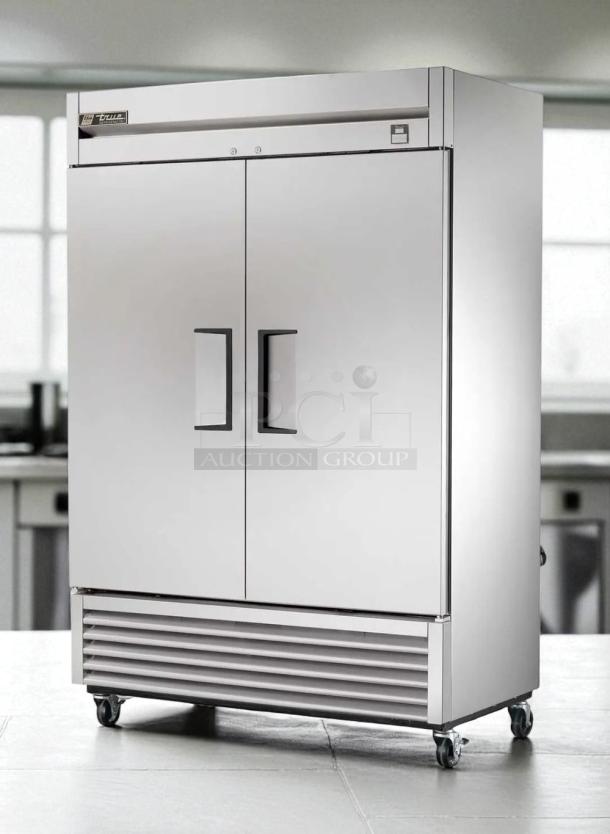 True T-49-HC Refrigerator, excellent condition, hydrocarbon refrigerant, tested working, solid swing doors, stainless steel.