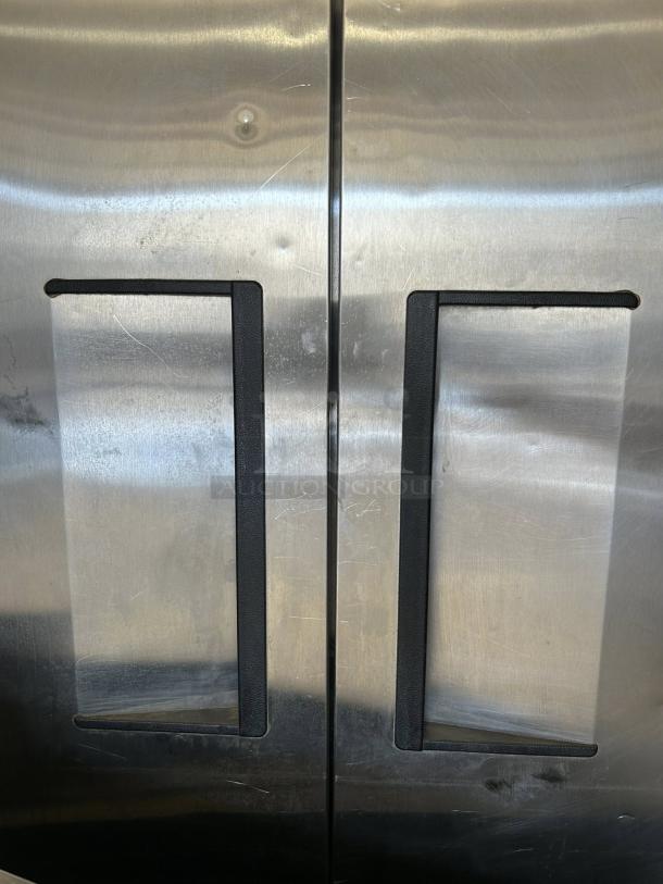 True T-49-HC refrigerator, excellent condition, tested working, solid swing doors, stainless steel, hydrocarbon refrigerant.