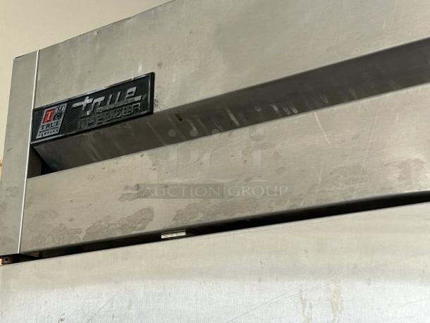 True T-49-HC Reach-In Refrigerator, silver, solid swing doors, hydrocarbon refrigerant, excellent condition, tested, working.