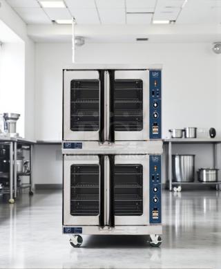 Southbend double-stack gas convection oven, superb condition, fully tested, standard depth, model from Cedar Rapids, IA.